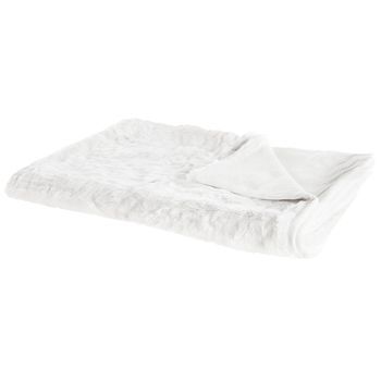 Manta De Acrílico Blanco 180 X 220 Cm Mullido Suave Diseño Escandinavo Tourza