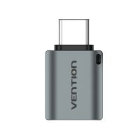 adaptador usb c vention cdqh0 aluminio gris 5gbps tipo-c macho a usb a hembra