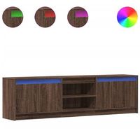 mueble de tv led madera ingenieria marron roble 180x34x50 cm vidaxl