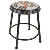 taburete de metal gris 35x35x46
