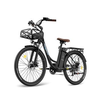 Bicicleta Eléctrica Fafrees F26 Lasting - Motor 250w Batería 36v25ah 26x1.95 Pulgadas Ruedas Frenos Disco Mecánicos - Negra