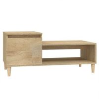 mesa de centro de diseno moderno y contemporaneo 100 x 50 x 45 cm madera de ingenieria color roble dec038864