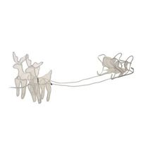 wellhome decoracion led navidena de renos con trineo