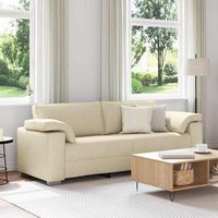 vidaxl sofa de 3 plazas crema 220 cm tela