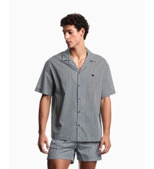 Emporio Armani para hombre. EM000593_AF20439 Camisa Mix marino (M), Casual, Algodón, Manga corta
