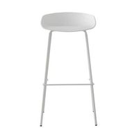 pack de 2 taburetes pp color blanco con patas metalicas