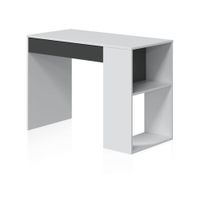 mesa de escritorio melamina blanco artik - gris grafito