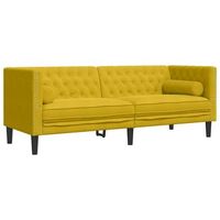 sofa chesterfield 3 plazas  sofa de descanso con cojines terciopelo amarillo