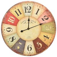 reloj de pared vintage colorido 60 cm vidaxl