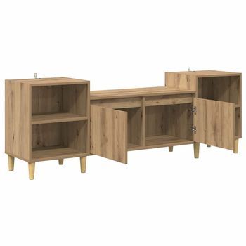 Mueble De Tv | Mueble De Salón | Gabinete De Tv Roble Artesanal 160 X 35 X 55 Cm