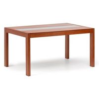 mesa comedor madera y cristal 145x90x75cm acabado color cerezo