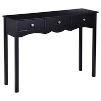 costway escritorio con 3 cajones mesa multifuncion en mdf para casa oficina negro 100 x 32 x 75 cm