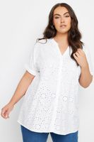 yours camisa algodon blanca con bordados calados mujer curvy y tallas grandes yours