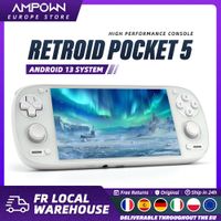consola de juegos portatil android retroid pocket 5 reproductor de juegos retro pantalla tactil amoled de 55 pulgadas snapdragon 865 8 gb de ram 128 gb ufs 5000 mah wifi6 bt51 joystick