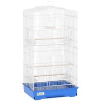 pawhut jaula para pajaros con bandeja extraible perchas y columpio 465x355x92 cm azul   aosom espana