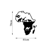 decoracion pared de metal animals of africa-454 negro 61x70 cm