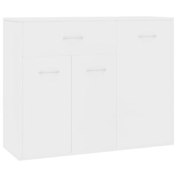 Aparador auxiliar de salón de madera contrachapada blanco 88x30x70cm