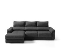 chaise longue izquierda con arcon 4 plazas nahia color negro