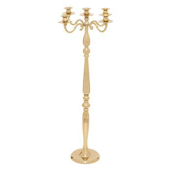 Candelabro 5 Cabezas H.100cm Metal Dorado