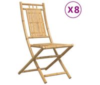 vidaxl sillas de jardin plegables 8 unidades bambu 46x66x99 cm