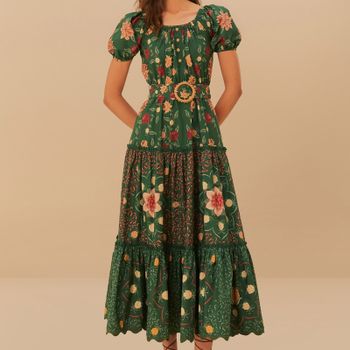 Farm Rio Pineapple Garden Cotton Maxi Dress - S
