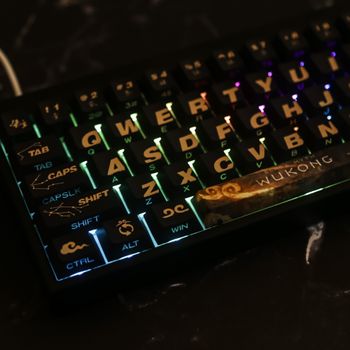 Wyth Wukong teclas negras, PBT, perfil de cereza, retroiluminación, contorno, impresión lateral, Teclado mecánico, periféricos de juego