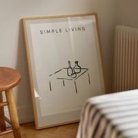cuadro simple living marco premium chapado en roble 50x70 cm