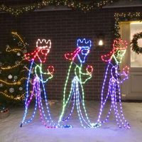 vidaxl figura de navidad de los reyes magos con 504 led 995x455 cm