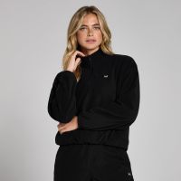 forro polar con cremallera de 14 y cuello chimenea para mujer de mp - negro - xs