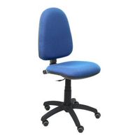 silla de oficina ergonomica con mecanismo de contacto permanente regulable en altura y ruedas de parquet  asiento y respaldo tapizados en tejido bali color azul marino piqueras y crespo modelo 04cp