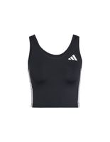 camiseta de fitness adidas we 3 bandas crop tank mujer negroblanco