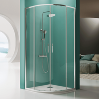 mampara de ducha prisma semicircular cromado 80x80 cm radio 55 cristal transparente