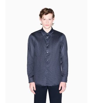 A|X Armani Exchange para hombre. XM001942AF19194FB436 Camisa Abotonada marino (XXL), Azul, Casual, Algodón, Clásico, Manga larga