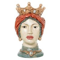 figura busto reina dorado rojo y verde
