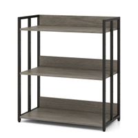 costway estanteria industrial de 3 niveles con dispositivo antivuelco estantes ajustables y marco de metal para cocina 70 x 35 x 81 cm