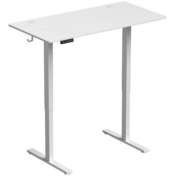 Escritorio Elevable Eléctrico De Melamina Y Acero Homcom, 120 X 60 Cm – Blanco