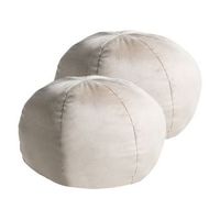 conjunto de 2 cojines decorativos esfera de terciopelo con estampado liso 33 x 33 cm blanco crema salvia