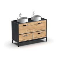 mueble de lavabo ceramico sena con doble lavabo moderno