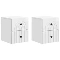 mesita de noche de pared 2 pcs brillante 33 x 345 x 40 cm vidaxl