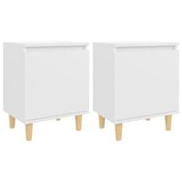 mesitas de noche 2 uds patas madera maciza blanca 40x30x50 cm vidaxl
