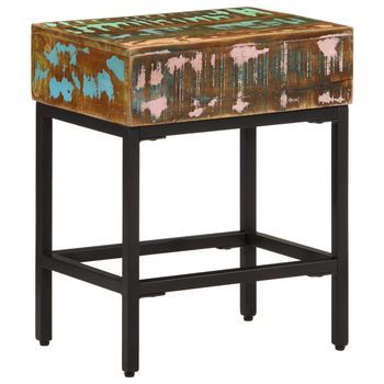 Mesa Auxiliar | Mesita Auxiliar | Mesa De Café Madera Maciza Reciclada 40x30x51 Cm