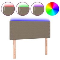 cabecero cama  panel de cabecera con led de tela gris taupe 90x5x7888 cm