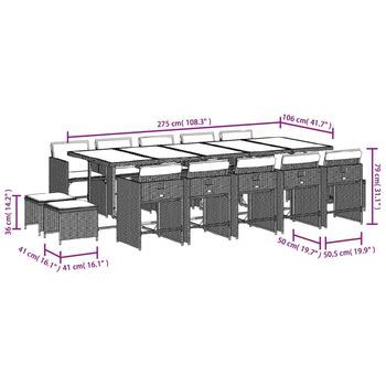 Conjunto De Comedor De Jardín (con Cojines, Juego De 15 Piezas)
