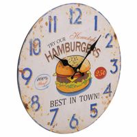reloj de pared de madera blanco d34x2 cm