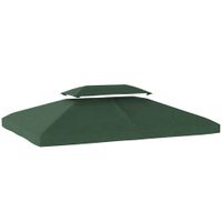 outsunny toldo de recambio 4x3 m con techo doble orificios de drenaje y proteccion uv solo toldo no incluye marco verde