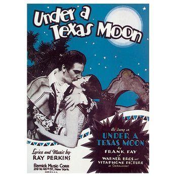 Legendarte - Portada De Música Vintage Under A Texas Moon - Cuadro Lienzo, Impresión Digital Cm. 50x70