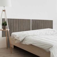 dhome cabecero de madera reciclada dm para camas de 180 estilo palet vertical dual dividido en 2 piezas cama palet herrajes incluidos 180cm dual roble amazonas