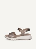 caprice sandal brown made of leather without heel size 39