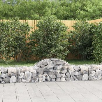 Cestas De Gaviones 3 Piezas | Gavión Para Piedras | Gavión Decorativo Forma De Arco Hierro 200x50x40/60 Cm Cfw353518