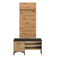 mueble de entrada con perchero melamina madera